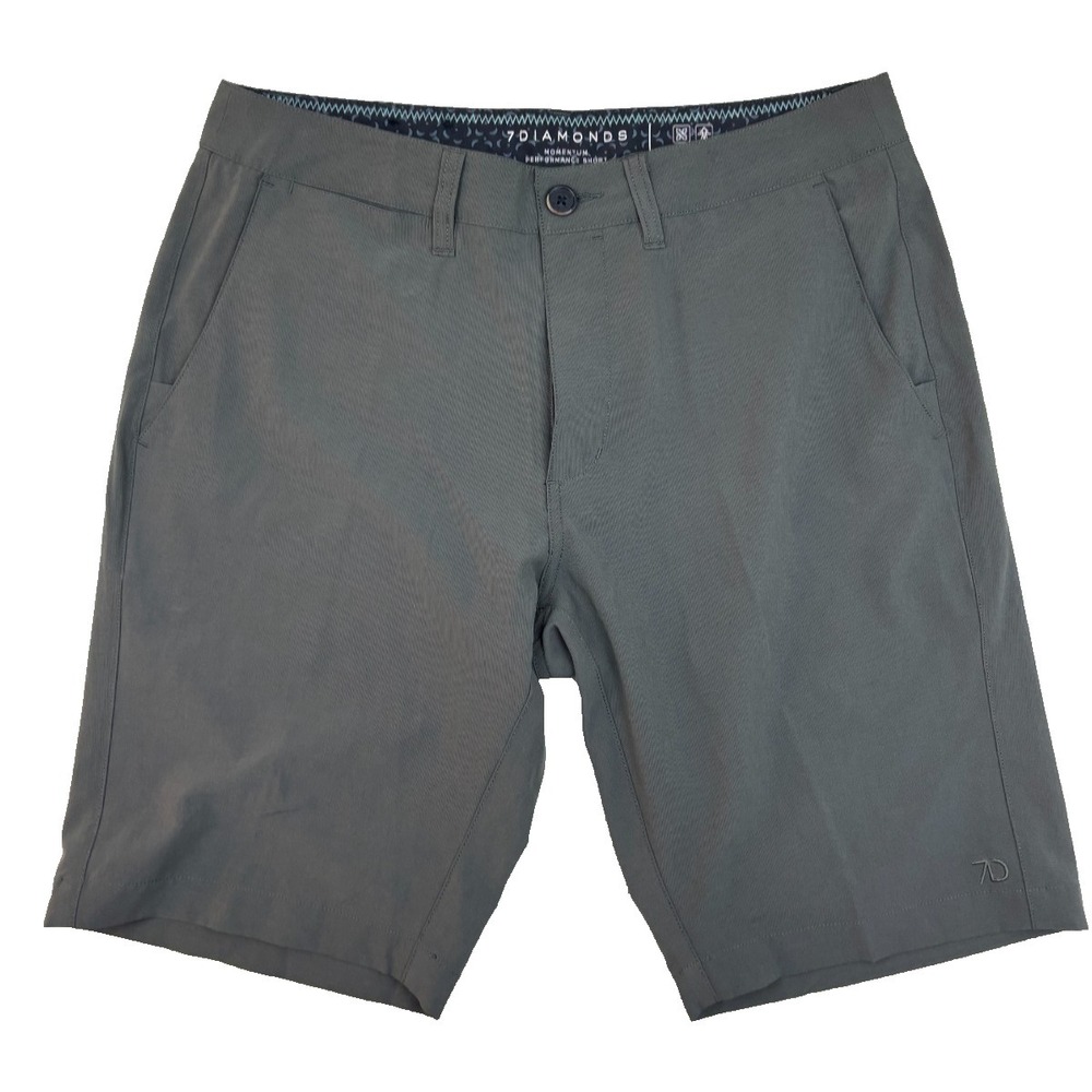 7 Diamonds Men's Short 31 Light Weight Performance Gray Golf Country Club